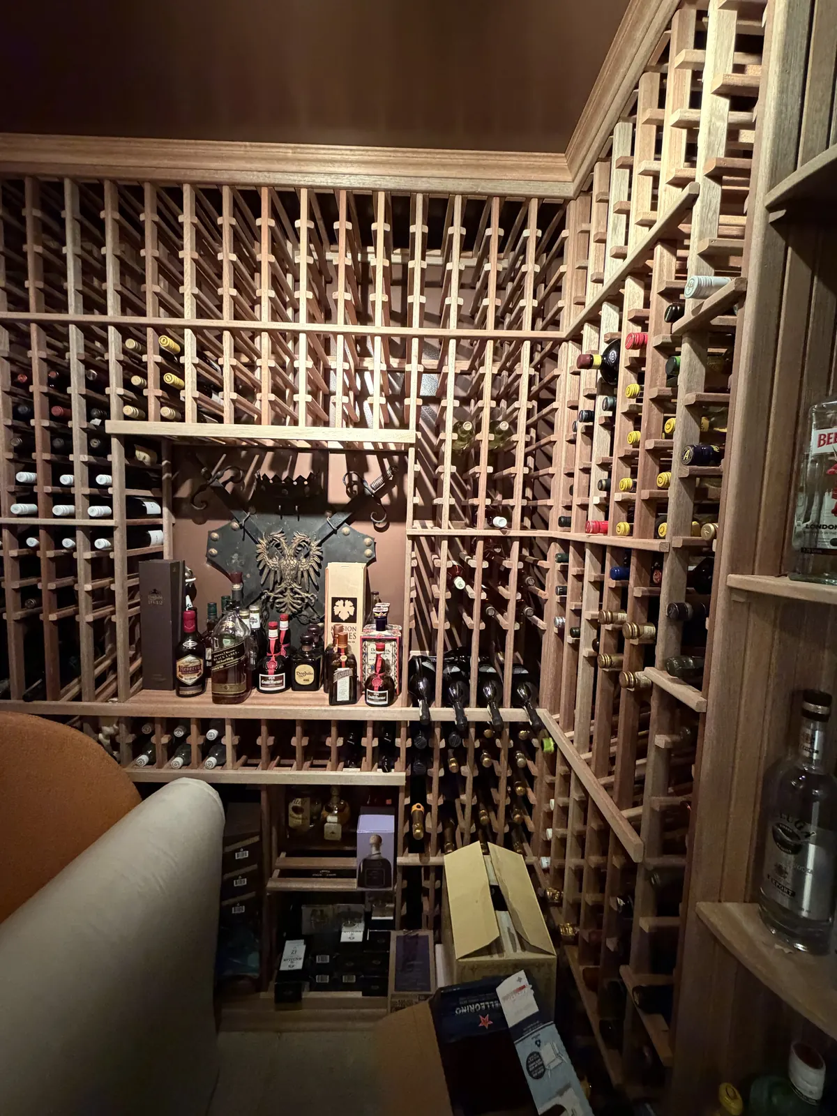 Temperature-controlled wine cellar ApexPro maintains in a Los Angeles home
